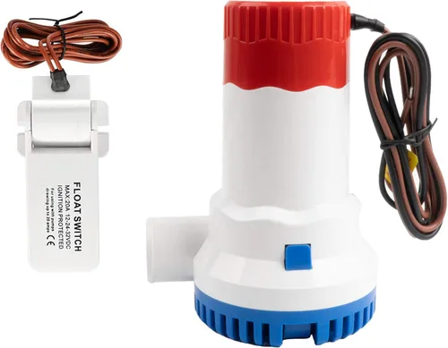 Vista 10 de Sanuke Bombas de achique automáticas de 1100 GPH, bomba de achique de agua marina de 12 V con interruptor flotante, salida de 1-1/8", bomba