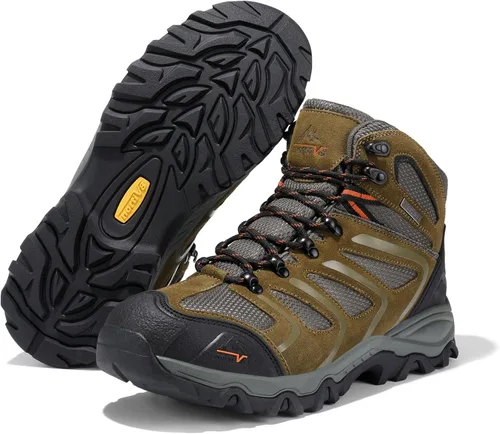 Vista 3 de NORTIV 8 - Botas de senderismo para hombre, impermeables, ligeras, para exteriores, mochileros, senderismo