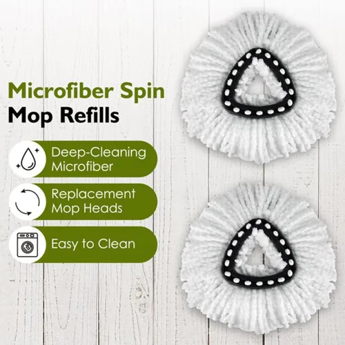 Vista 7 de Paquete de 4 cabezales de repuesto para mopa giratoria compatibles con O-Cedar EasyWring Spinning mopa – cabezales de repuesto de microfibra