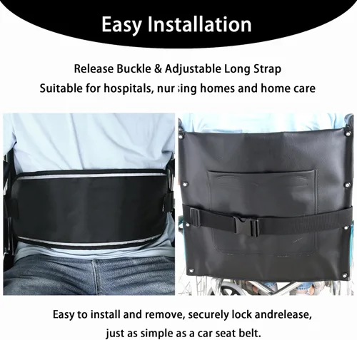 Vista 8 de Cinturón de seguridad para silla de ruedas, cinturón fijo para ancianos, bandas restringidas con correas ajustables, arnés de seguridad