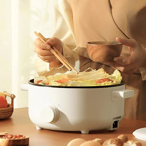 Vista 5 de Zerodis, Sobrecalentamiento y hervido en seco para pasta Shabu Shabu Sopa Hot Pot Steak Sartén eléctrica multifunción