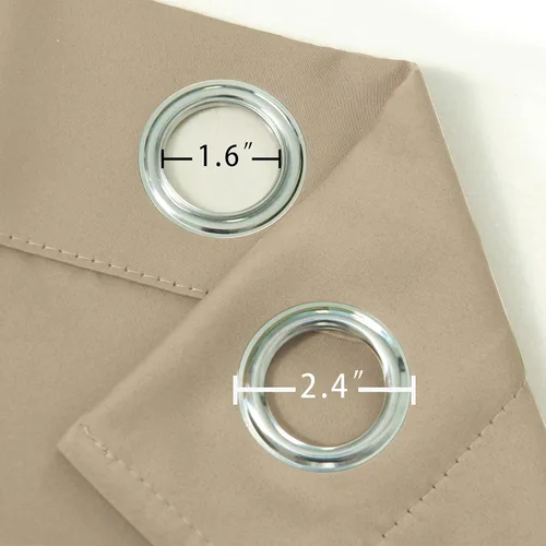 Vista 6 de LEMOMO Cortinas opacas beige de 34 x 54 pulgadas de largo, juego de 2 paneles de cortina, cortinas opacas con aislamiento térmico para oscurecer