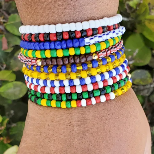 Vista 5 de Ilde Pulseras Santeria Blessed Handmade Unisex Stretch Bracelet Set Iyawo Babablawo Orula Shango Obatala Eleggua Ogun Ochosi Oshun Yemaya Oya San