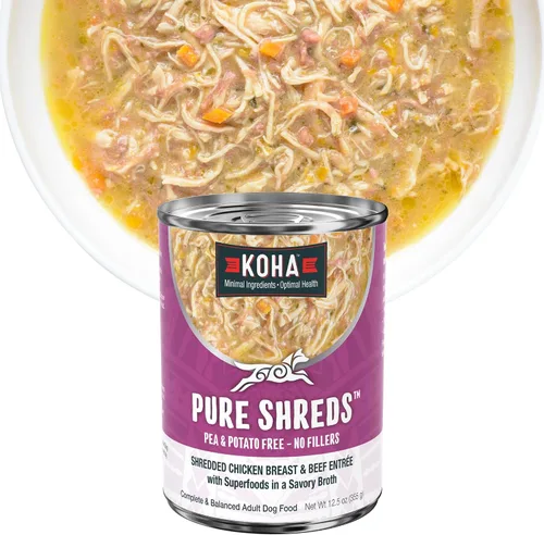 Vista 9 de KOHA Pure Shreds - Entrada de carne para perros, latas de 12.5 onzas (paquete de 12)