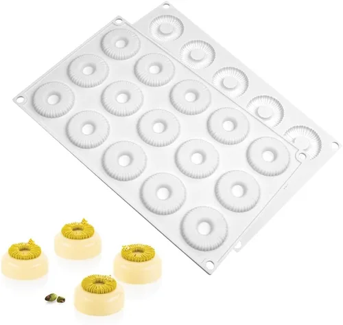Vista 3 de Molde de silicona para donas redondas, moldes de silicona para dulces, moldes de silicona antiadherentes, perfectos para donas, pasteles, galletas