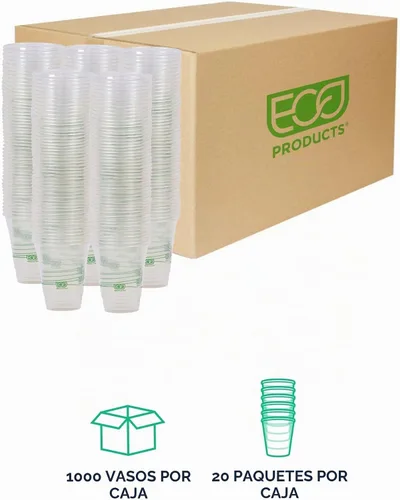 Vista 2 de Eco-Products, Inc GreenStripe - Vasos para bebidas frías, Transparente, 1000