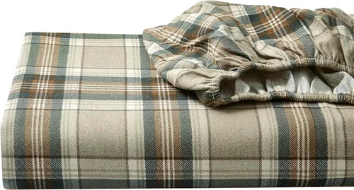 Vista 24 de Eddie Bauer - Juego de sábanas de tamaño individual, de franela de algodón cepillado para mayor suavidad, acogedora decoración para el hogar