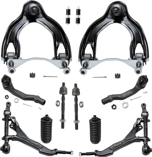 Vista 88 de Detroit Axle - Kit de suspensión delantera de 16 piezas para Chrysler 300 Dodge Challenger Charger 2011 2012 2013 2014, 6 brazos de control superior