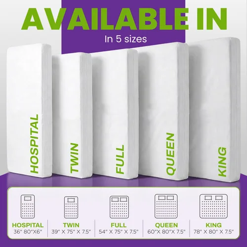Vista 2 de Mars Wellness Protector y funda de colchón de vinilo impermeable, funda de colchón blanca con cremallera, funda de colchón para chinches, 1 paquete