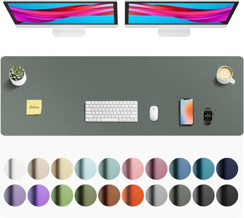 Vista 160 de Aothia - Protector de escritorio de cuero sintético grande, base antideslizante para mouse y superficie para escribir, impermeable, fácil de Agua