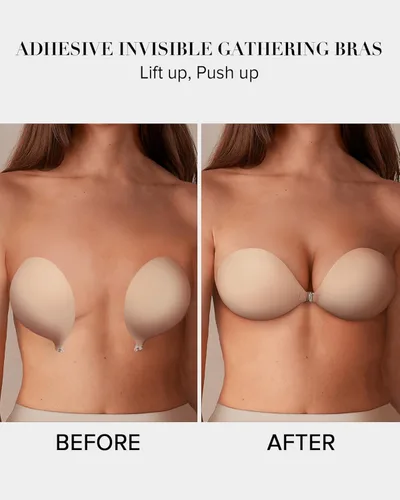 Vista 4 de VOCH GALA Sticky Bra Lifting Strapless Bras for Women, Push Up Adhesive Bra for Backless Dresses, with Silicone Nipple Cover