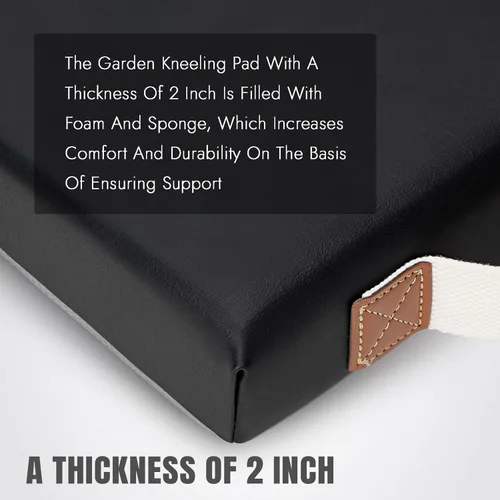 Vista 2 de HappyPicnic Almohadilla impermeable para arrodillarse de jardín, alfombrilla de espuma suave de 2 pulgadas de grosor para jardineros con mango