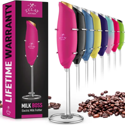 Vista 34 de Zulay Kitchen Executive Series Espumador de Leche de Regalo de Lujo – Batidor de Espuma Eléctrico de Mano para Café, Lattes y Chocolate Caliente
