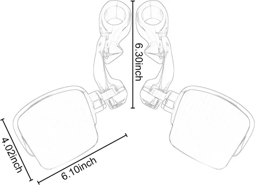 Vista 6 de Kit de montaje y mini estribo corto en ángulo para Harley Touring Street Glide Road King Dyna Softail con protector de motor de 1.25 pulgadas (negro)