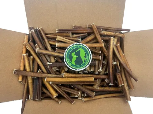 Vista 4 de Bully Sticks para perros Palitos de pizza naturales de larga duración Pizzle de carne de un solo ingrediente Golosinas para perros