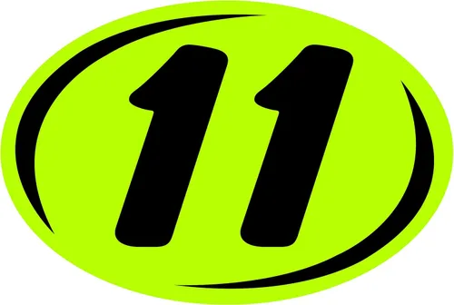 Vista 6 de Letrero de modelo Bold Year Black and Chartreuse, ovalado, adhesivo para parabrisas, duradero, impermeable, vinilo EZ-Line EZ226