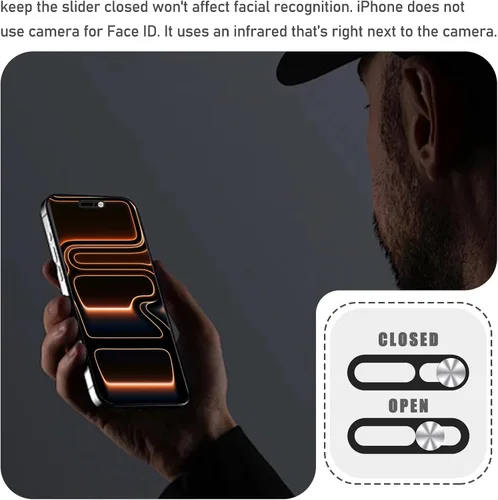 Vista 33 de Funda de privacidad compatible con 13 Pro/iPhone 13 Pro Max con cubierta de cámara frontal, protege la privacidad y la seguridad, pero no afecta
