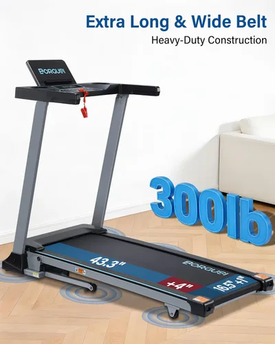 Vista 2 de BORGUSI Caminadora inteligente de 47.3 pulgadas con inclinación automática y aplicación Bluetooth, caminadora de 3.5 HP para el hogar, capacidad