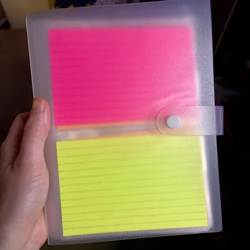 Vista 2 de BetterJonny - Organizador de tarjetas de índice de 3 x 5, tarjetas de índice de plástico transparente, bolsas organizadoras de libros, soporte