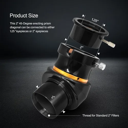 Vista 7 de Astromania Prisma de imagen erecta de 45 grados diagonal de 2 pulgadas para telescopio - Prisma BAK4 de montaje de imagen con revestimiento