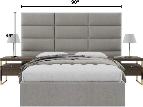 Vista 286 de Vänt - Paneles tapizados de cabecera para montar en la pared, diseño Isabelle, 60 x 23 pulgadas, configuración de 4 paneles individuales