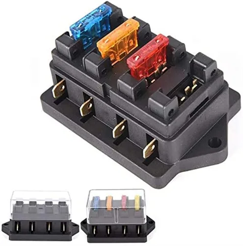 Vista 2 de Car 4 Way Circuit Standard ATO Blade Fuse Box Block Holder 12V/24V+4 Way Fuse