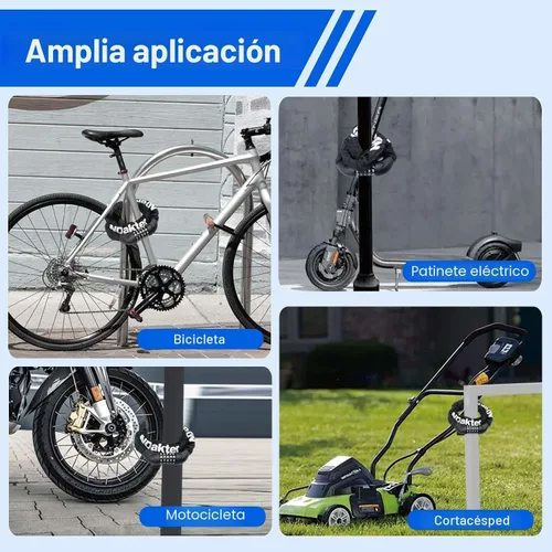 Vista 7 de NDakter Cerradura de cadena para bicicleta, combinación de 5 dígitos, resistente, antirrobo, cerradura de bicicleta de seguridad