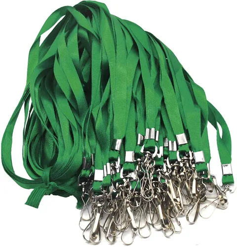 Vista 6 de Beebel 100 cordones morados para insignias de identificación, cordón plano con clip de insignia con gancho en J (morado)