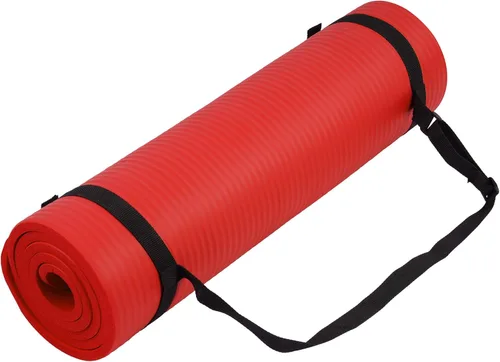 Vista 9 de Fitvids Tapete de yoga de 1/2 pulgada, extra grueso, de alta densidad, antidesgarros, con correa de transporte, adecuado para varios ejercicios