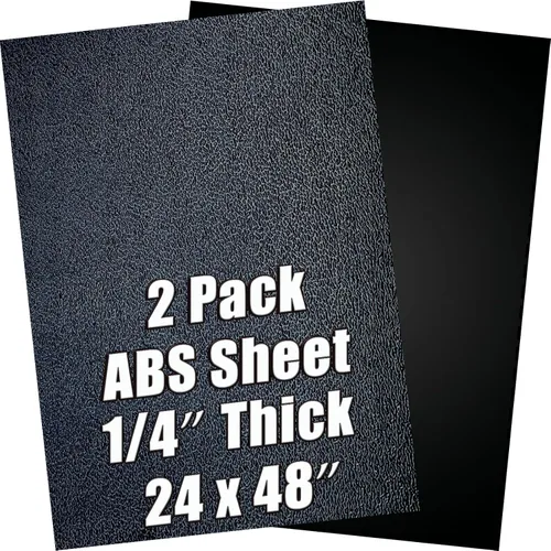 Vista 11 de Lámina de plástico ABS de 1/4 de pulgada de grosor de 8" x 12" (paquete de 2), panel rígido moldeable negro con diferentes superficies