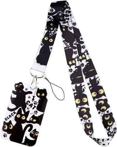 Soporte para tarjetas de identificación de gato con cordones, soporte vertical de plástico para tarjetas de identificación y cordón sedoso para el