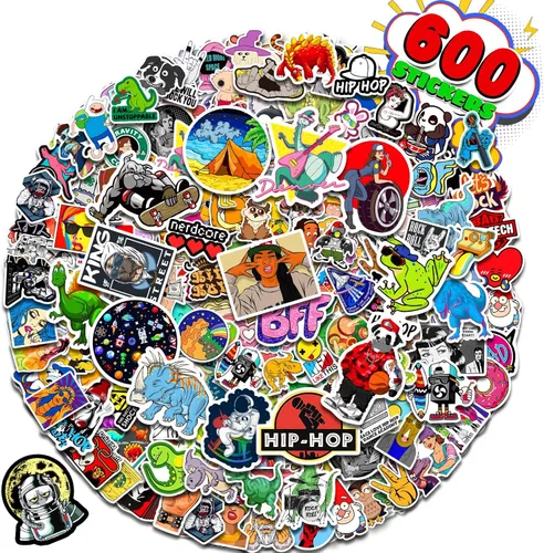 Vista 9 de Arme Paquete mixto de calcomanías de anime, 300 unidades mezcladas con temática de anime clásico, calcomanías de vinilo impermeables y calcomanías