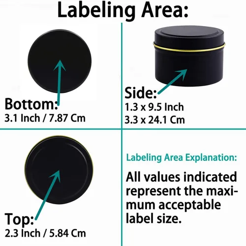 Vista 3 de SONVIIBOX Paquete de 24 latas de velas de 8 onzas, latas de velas negras para hacer velas a granel, tarros de vela de 8 onzas, tarros de lata
