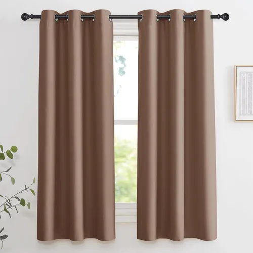 Vista 35 de KGORGE - Cortinas opacas grises para dormitorio 2 paneles, 42 x 63 pulgadas con ojales, cortinas de oscurecimiento de habitación con aislamiento