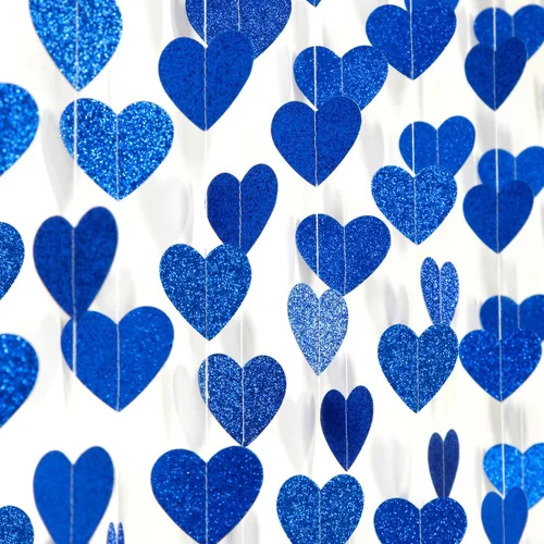 Vista 14 de Guirnalda iridiscente de anillo de corazón iridiscente de 52 pies para decoración de despedida de soltera de compromiso, pancarta holográfica