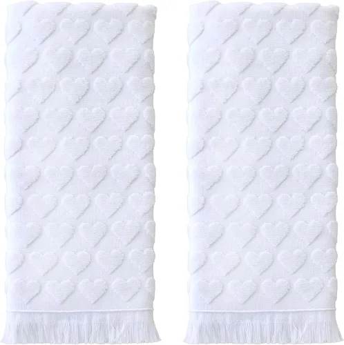 Vista 8 de SKL Home - Toalla de baño de 100% algodón prémium, diseño de lazos, jacquard, 500 GSM, reversible, suave y absorbente, decorativa, para cada día