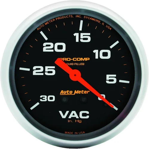 Auto Meter 5484 Pro-Comp - Medidor de vacío mecánico lleno de líquido, 2.625 pulgadas
