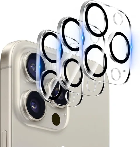 Vista 22 de Dengduoduo Paquete de 3 protectores de lente de cámara de vidrio templado para iPhone 15 de 6.1 pulgadas y para iPhone 15 Plus de 6.7 pulgadas