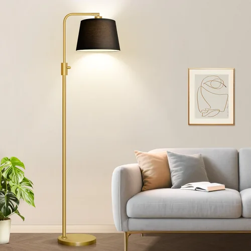 Vista 16 de Nintiue [Actualizada] Lámpara de pie regulable, bombilla LED Edison de 1000 lúmenes incluida, lámpara de pie moderna de arco alto marrón para sala