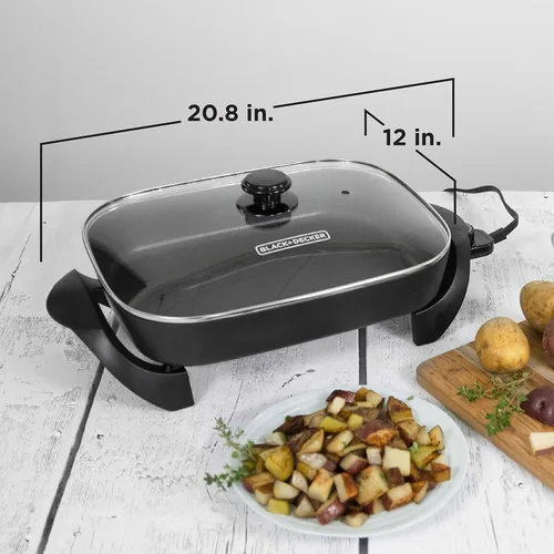 Vista 8 de Black & Decker sartén eléctrico, 12" x 15", Negro