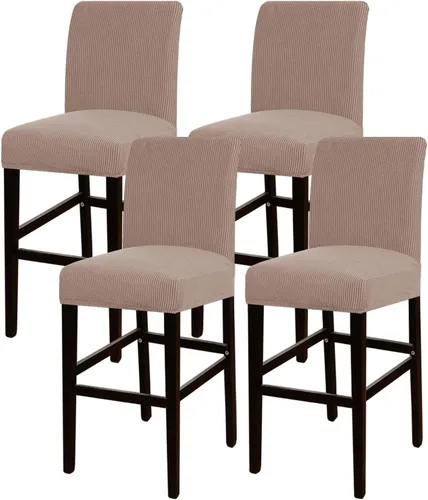 Vista 24 de Funda elástica para taburete de bar, taburete de mostrador, funda para silla de pub para comedor, cafetería, funda protectora para taburetes de bar