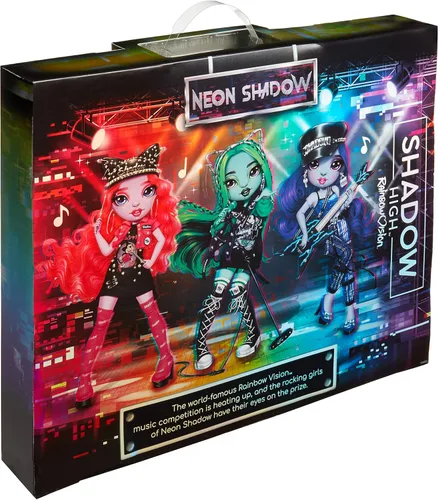 Vista 2 de Rainbow Vision Shadow High Neon Shadow- Muñeca de Moda Poseable Harley Limestone (Verde Neón). 2 Atuendos de Diseñador para Mezclar y Combinar, Set