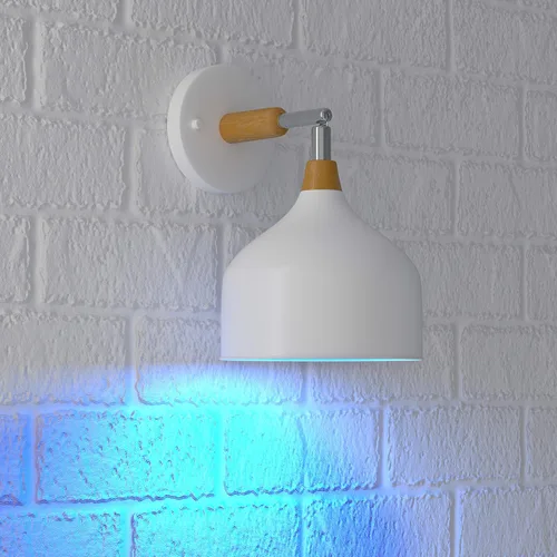 Vista 3 de Yaxa Basics Bombilla LED A19 color azul fiesta, equivalente a 60 vatios, eficiencia energética, base estándar E26, no regulable, vida útil