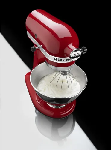 Vista 6 de KitchenAid Classic Series K45SS - Batidora de pie con cabezal inclinable de 4.5 cuartos de galón, color blanco y cuenco de acero inoxidable de 3