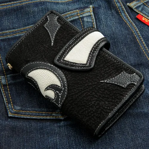 Vista 5 de Cartera de cuero genuino para motocicleta