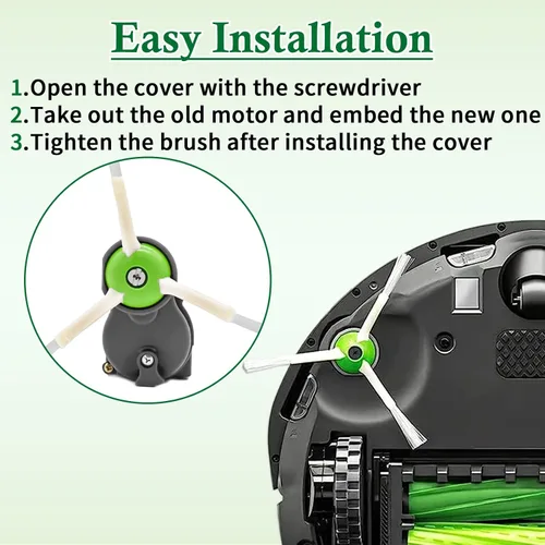 Vista 7 de ilovelife Pieza de módulo de motor de cepillo lateral de repuesto compatible con iRobot Roomba E6 E5 i7 500 600 700 800 900 Series – Accesorio