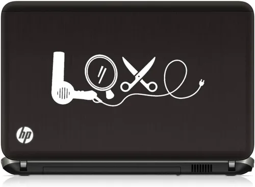 Vista 2 de H1057 Love Dryer Espejo Tijeras Estilista Calcomanía Adhesiva