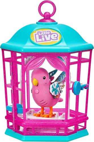 Vista 2 de Little Live Pets Bird with Cage - Rainbow Glow - Los estilos pueden variar