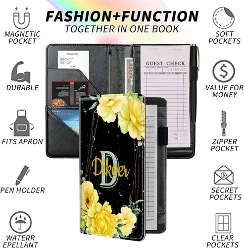 Vista 50 de Diseña Tus Propios Libros de Servicio con Nombre e Iniciales para Camareras, Dikoer Libro de Servicio de Camarero Personalizado con Nombre