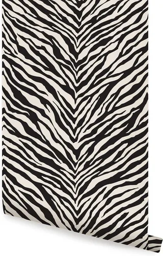 Vista 9 de Simple Shapes Papel tapiz con estampado de cebra, despegar y pegar (gris, paquete de 6 hojas, 2 x 9 pies)